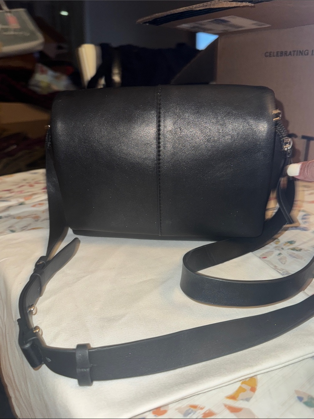 Urban Expressions Black Leather Crossbody Bag